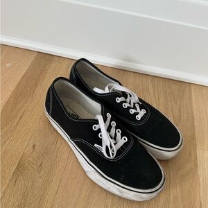 Vans Black Canvas Low-Top Sneakers with White Accents